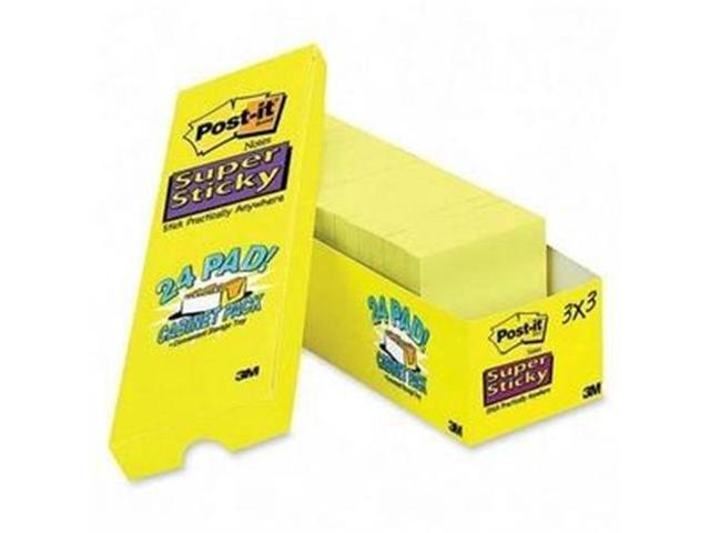 Post-it Canary Yellow Note Pads 3 x 3 90-Sheet 24/Pack 65424SSCP
