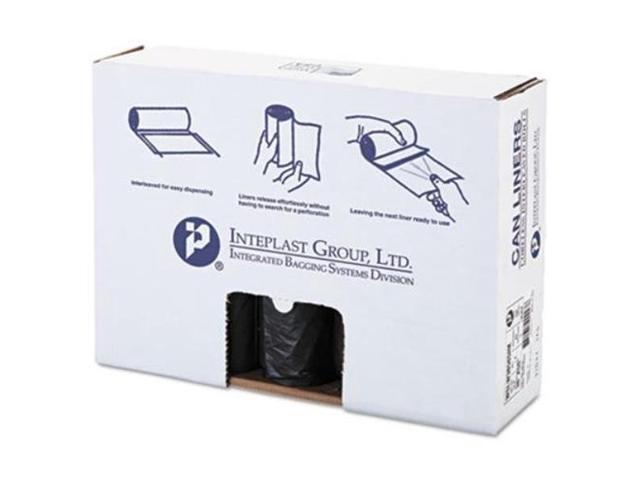 Inteplast Group SLW3858SHK Low-Density Can Liner, 38 x 58, 60gal, 1.4mil, Black, 20/Roll, 5 Rolls/Carton, 1 Carton