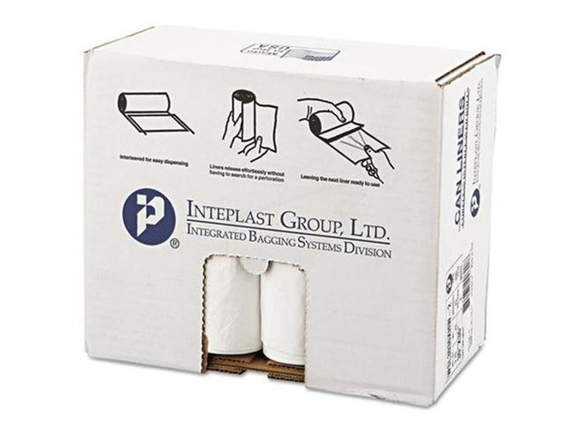 Inteplast Group SL3036XHW2 Low-Density Can Liner, 30 x 36, 30gal, .7mil, White, 25/Roll, 8 Rolls/Carton, 1 Carton