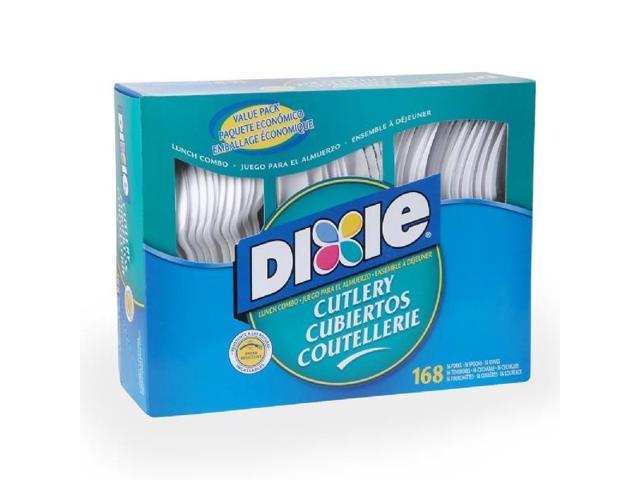 Combo Pack Tray w/ White Plastic Utensils 56 Forks 56 Knives 56 Spoons
