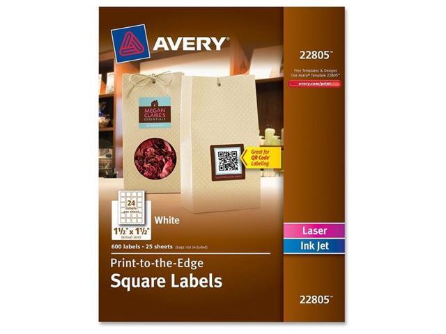 Square Labels with Sure Feed and TrueBlock, 1 1/2 x 1 1/2, White, 600/Pack 22805