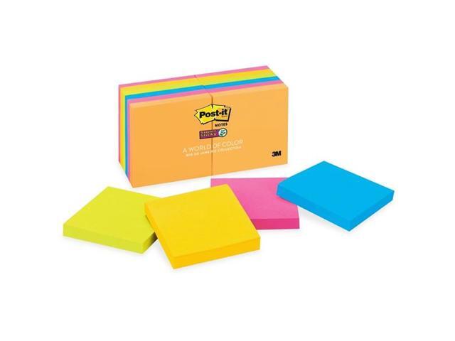 Post-it Pads in Rio de Janeiro Colors 3 x 3 90-Sheet 12/Pack 65412SSUC