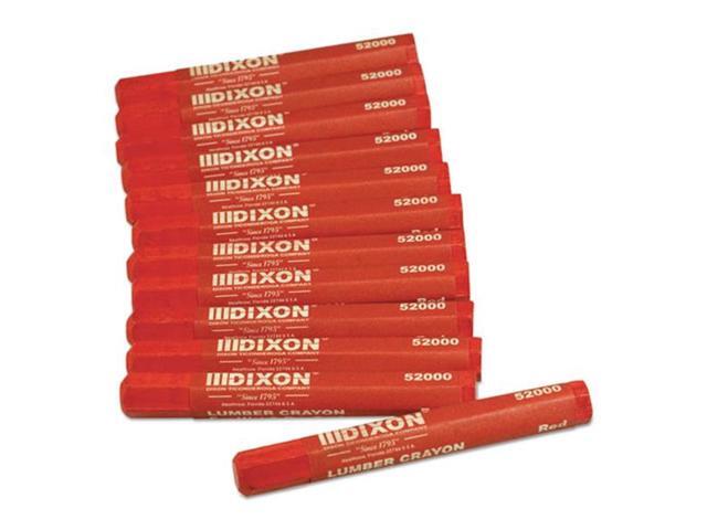 Dixon Ticonderoga 52000 Lumber Crayons, Red, Dozen
