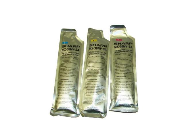 Tri-Color Developer Material Kit for Sharp MX-36NV-SA MX-2310U, MX-2610N, MX-2615N, MX-2616N, MX-2640N, MX-3110N, MX-3111U, MX-3115N, MX-3116N,...