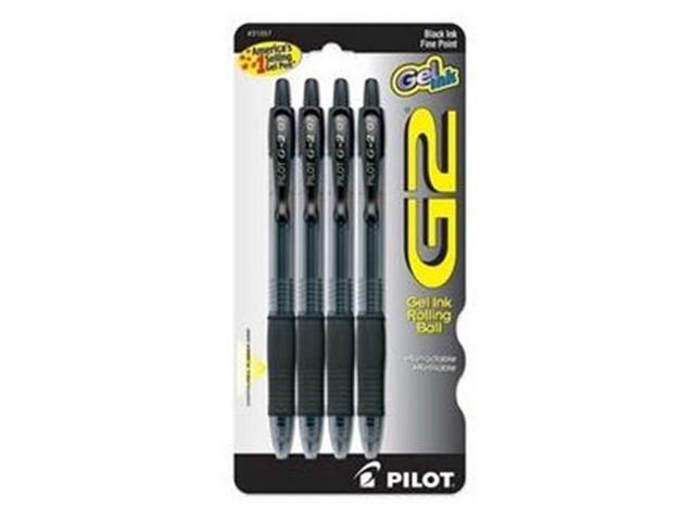 Pilot Gel Pen Retractable Refillable Fine 4/PK Black 31057