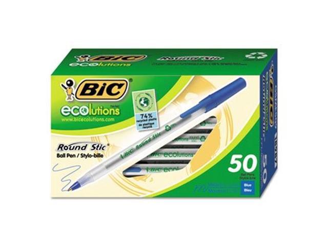 BIC Ecolutions Round Stic Ballpoint Pen Blue Ink 1mm Medium 50/Pack GSME509BE