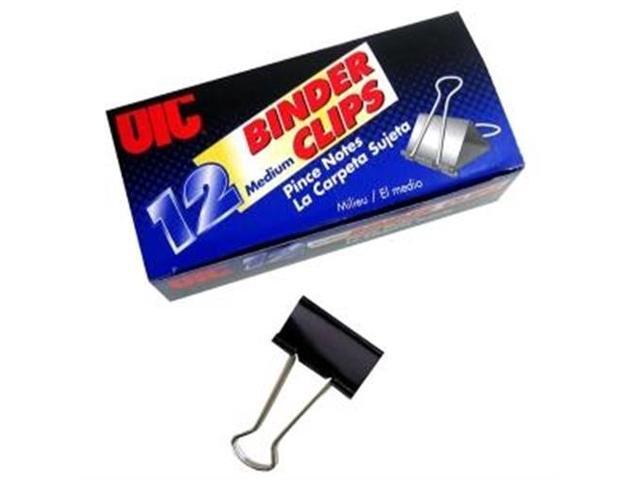 Officemate Binder Clips Medium 1-1/4'Wide 5/8' Cap 12/BX Black/Silver 99050