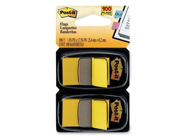 3M 680YW2 Standard Tape Flags in Dispenser Yellow 100 Flags per Dispenser