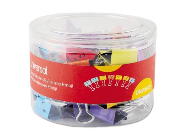 Universal 31031 Emoji Themed Binder Clips, Assorted, Medium, 1 Inch Wide, 42/Pack