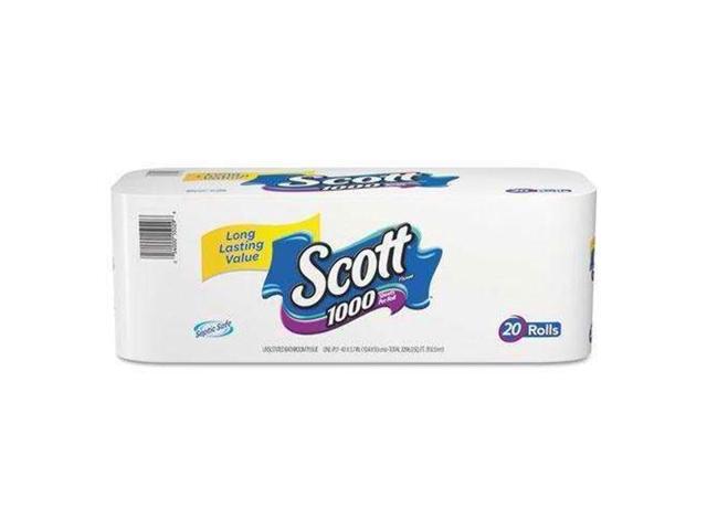 Kimberly Clark Scott Toilet Paper - 1 Ply - 1000 Sheets/Roll - White - Paper - 20/Pack (20032)