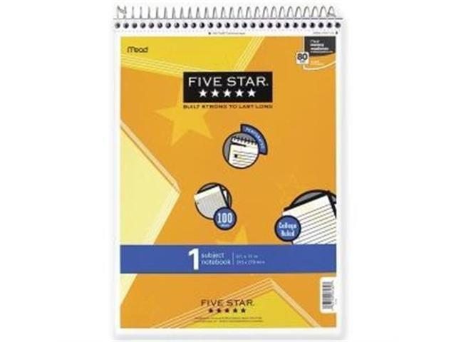 Five Star 06182 Wirebound Notebook, College Rule, Letter,100 Sheets/Pad