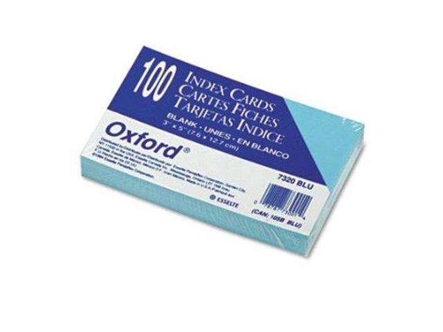 Oxford Unruled Index Cards 3 x 5 Blue 100/Pack 7320BLU