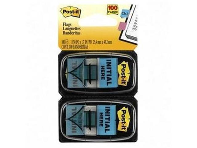 3M 680IH2 Message Flags Initial Here Blue Two 50-Flag Dispensers per Pack