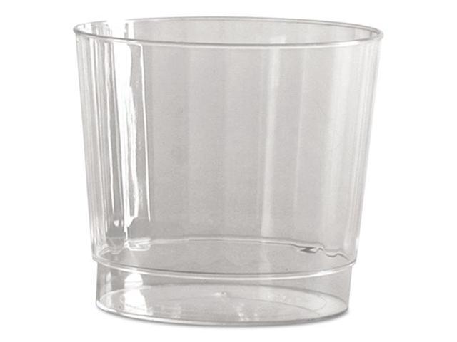 WNA Classic Crystal Plastic Rocks Tumblers 9 oz. Clear Fluted Squat 12/Pack CCR9240