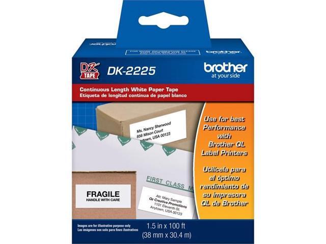 Continuous Paper Label Tape, 1-1/2' x 100 ft, Black/White DK2225