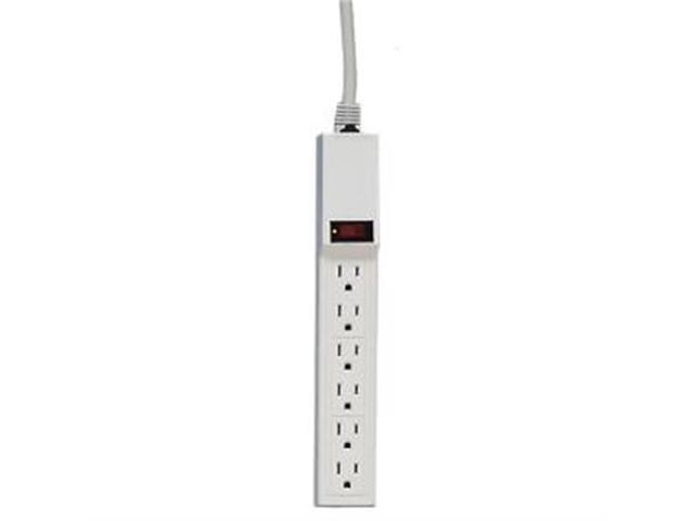 Power Strip,6 Outlet,Built-in Circuit Breaker,15' Cord,Gray CCS55157