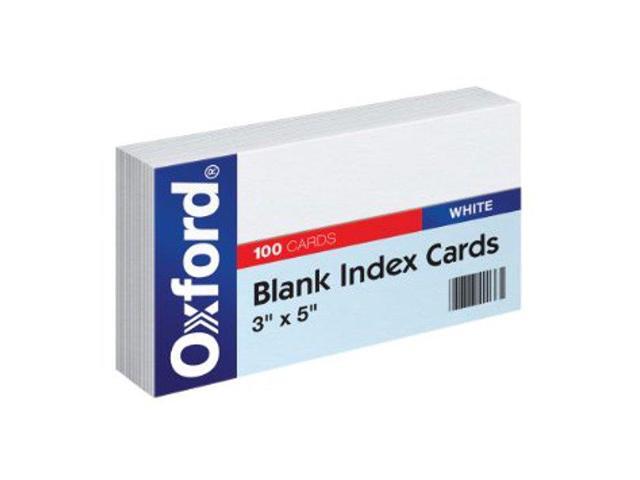 Oxford Unruled Index Cards 3 x 5 White 100/Pack 30