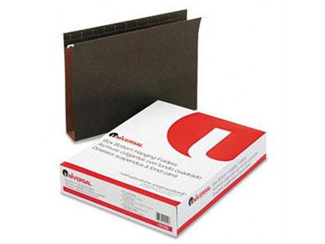 UNIVERSAL Two Inch Box Bottom Pressboard Hanging Folder Letter Standard Green 25/Box 14142