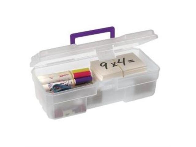 Akro-Mils AKM09912CLPUR Supply Box- 6in. x12in. x4in.- Plastic- Clear-Purple