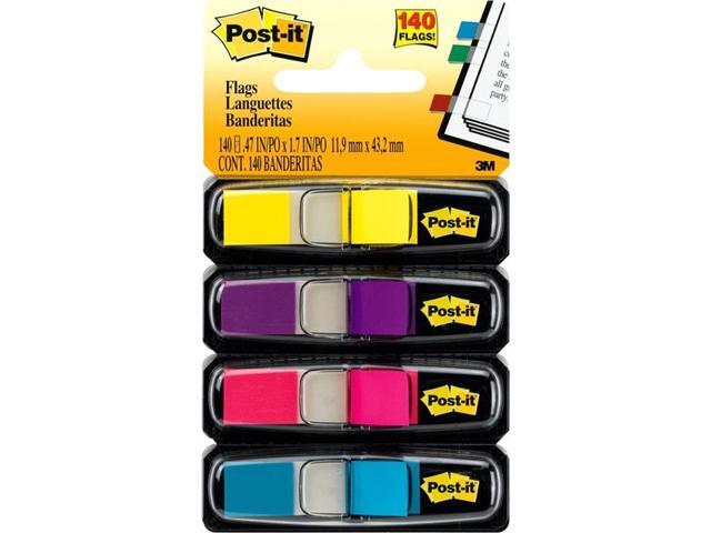 3M 6834AB Small Flags in Dispensers Four Bright Colors 35 per Color 4 Dispensers Pack