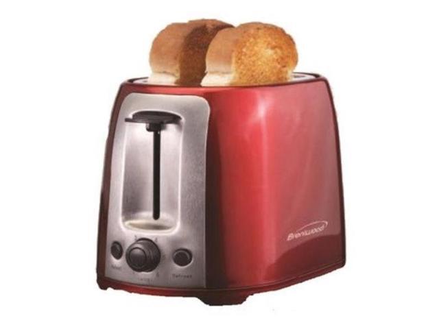Brentwood TS-292R Red and Stainless Steel 2 Slice Cool Touch Toaster