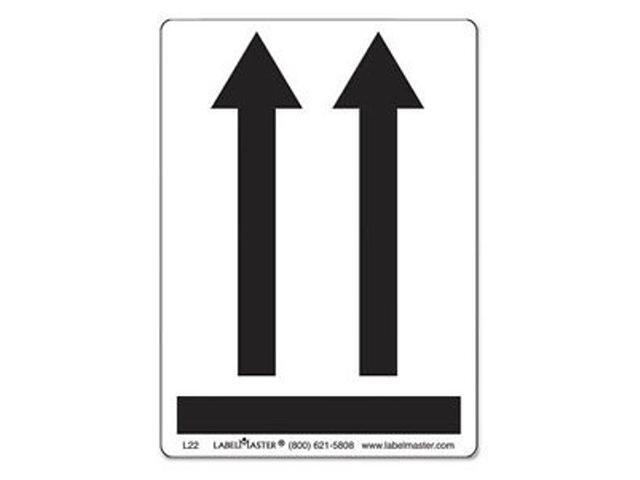 LabelMaster L22 Shipping And Handling Self-Adhesive Label, 5 1/2 X 3 7/8, Black Arrows, 500/Roll