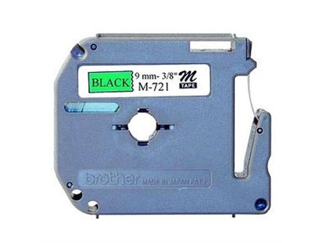 Brother P-Touch M Series Tape Cartridge for P-Touch Labelers, 3/8w, Black on Green