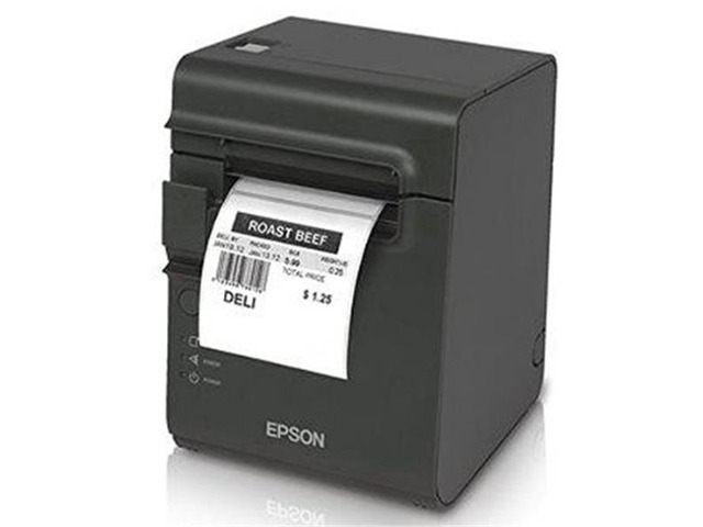 Epson TM-L90 Plus Liner-free Compatible Desktop Thermal Label and Receipt Printer, 203 dpi, USB, Serial, Dark Gray - C31C412A7991