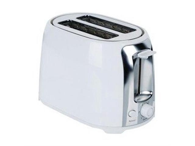 Brentwood TS-292W White and Stainless Steel 2 Slice Cool Touch Toaster