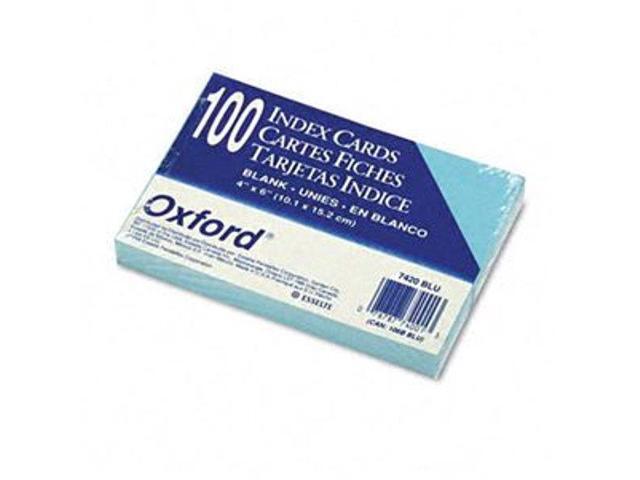 Oxford Unruled Index Cards 4 x 6 Blue 100/Pack 7420BLU