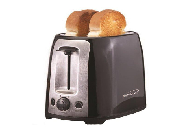 Brentwood TS-292B Black and Stainless Steel 2 Slice Cool Touch Toaster