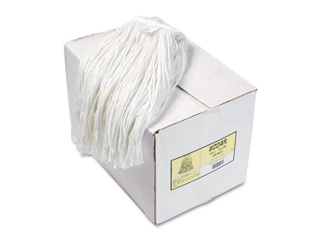 Boardwalk Premium Cut-End Wet Mop Heads Rayon 24oz White 12/Carton 224RCT