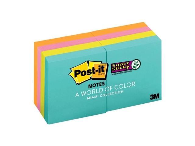 Post-it Super Sticky Pads in Miami Colors 2 x 2 Miami 90/Pad 8 Pads/Pack 6228SSMIA