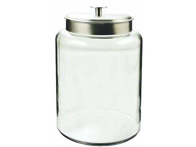 2.5 Gallon Montana Jar with Brushed Aluminum Metal Cover. Clear 95507