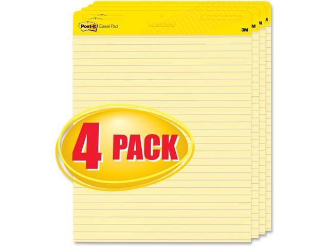 3M 561VAD4PK Self-Stick Easel Pads, Ruled, 25 x 30, Yellow, 4 30-Sheet Pads/Carton