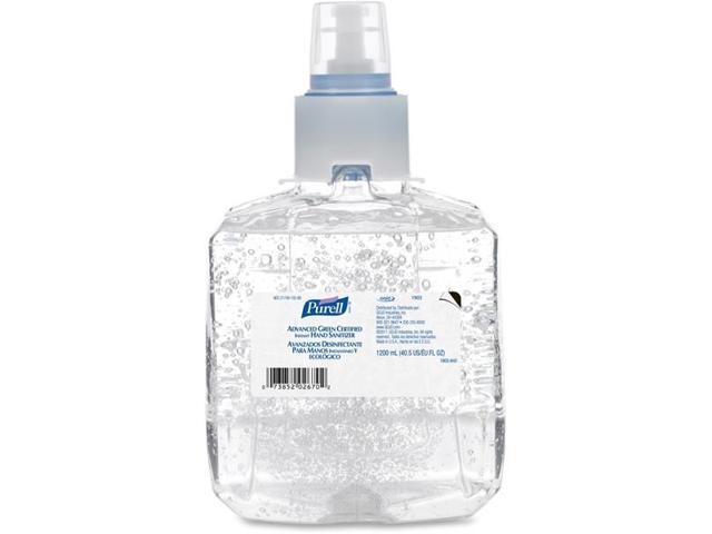 Gojo 190302CT Adv. Green Cert. Instant Hand Sanitizer Refill, 1200mL, Fragrance-Free, 2 Per Carton
