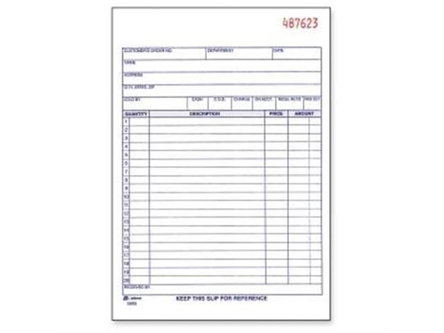 Adams Carbonless Sales Order Books - 50 Sheet(s) - 3 Part - Carbonless - 8.43' x 5.56' Sheet Size - Assorted - 1Each