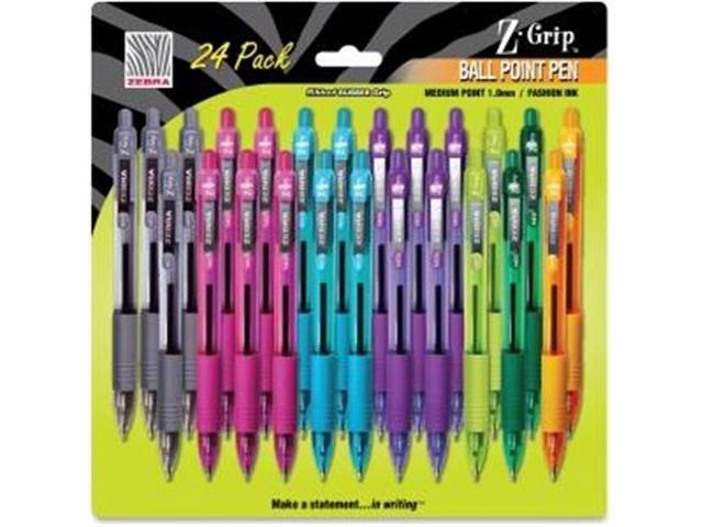 Zebra Z-Grip Retractable Ballpoint Pen Assorted Ink Medium Point 24/Pack 12271