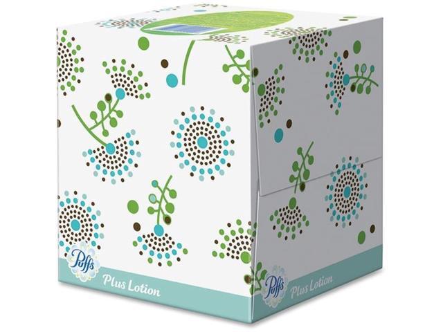 Puffs Plus Lotion Facial Tissue White 1-Ply 8 1/5' x 8 2/5' 56/Box 24/Carton