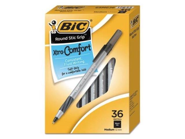 BIC Pen,Rnd Stic Grip,36pk,Bk GSMG361BK