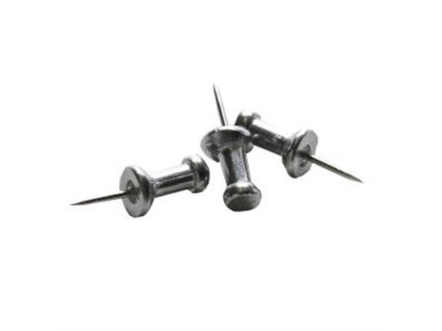 Business Source Pushpins 3/8' Point 1/2'x1/4' Head 100/BX Aluminum 81008