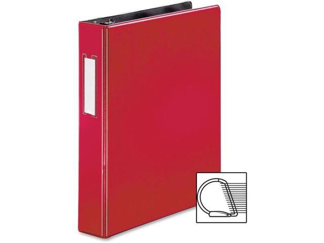 Business Source Slanted D-Ring Binder w/LBL HLD 1-1/2' Red 33128
