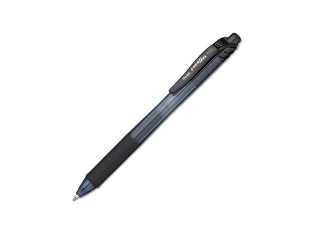 Pentel EnerGel-X Retractable Roller Gel Pen .7mm Black Barrel Black Ink 24/Pack BL107ASW2