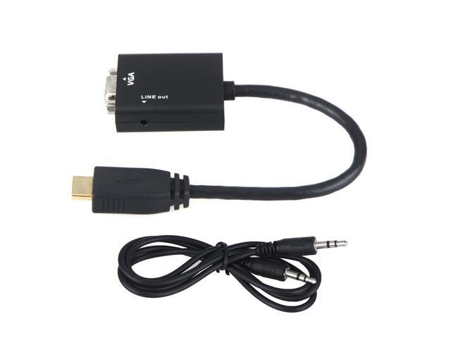 1080P HDMI Male to VGA Female Cable Video Converter Adapter HD Conversion Cable with Audio Output