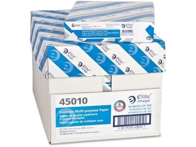 Elite Image 45010 Multipurpose Paper - 8 1/2' x 11' - 20 lb Basis Weight - 98 Brightness - 5000 sheets / Carton (10 Reams / Carton) - White