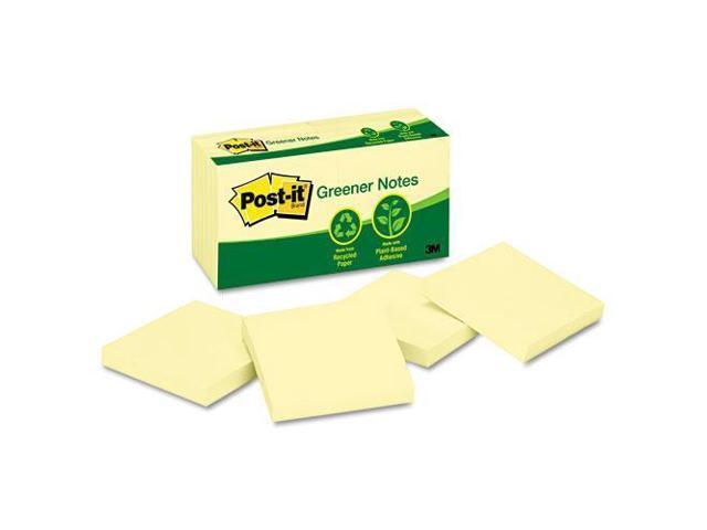 Post-It Greener Notes Note,Post-It,3x3,12/Pk,Yw 654RPYW