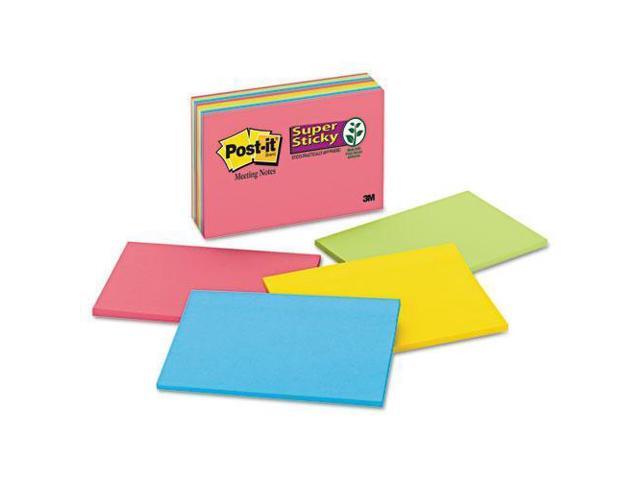 Post-it Meeting Notes in Rio de Janeiro Colors 6 x 4 45-Sheet 8/Pack 6445SSP