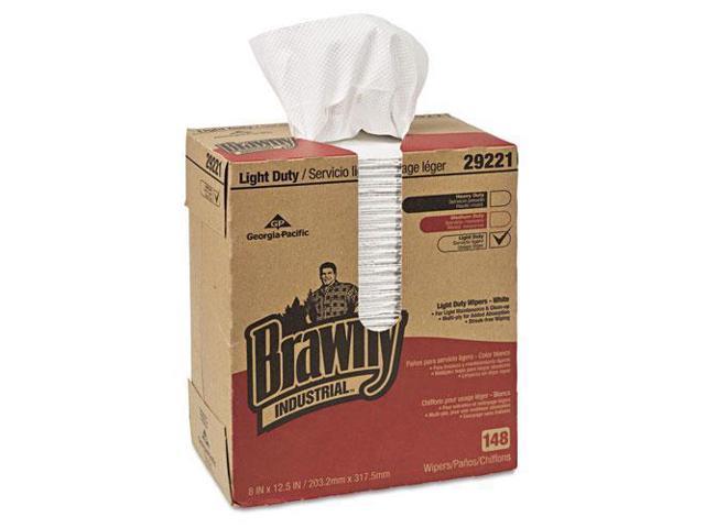 Brawny Light-Duty Paper Wipers 8 x 12 1/2 White 148/Box 20 Boxes/Carton 29221