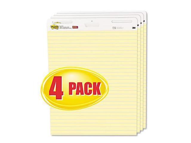 3M 561VAD4PK Self-Stick Easel Pads, Ruled, 25 x 30, Yellow, 4 30-Sheet Pads/Carton