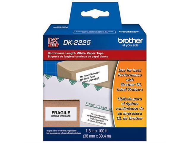Continuous Paper Label Tape, 1-1/2' x 100 ft, Black/White DK2225